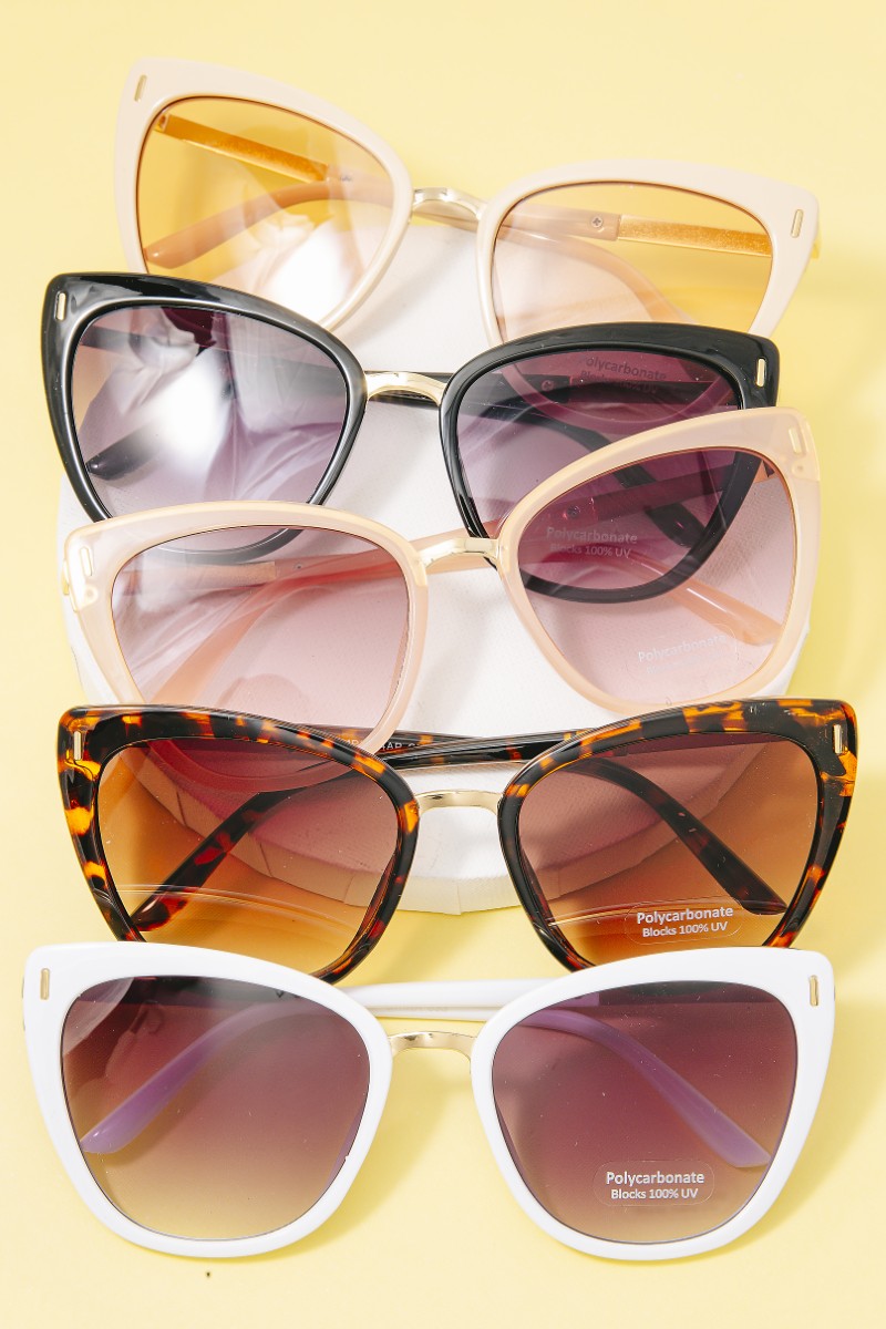 Acetate Frame Round Sunglasses Set