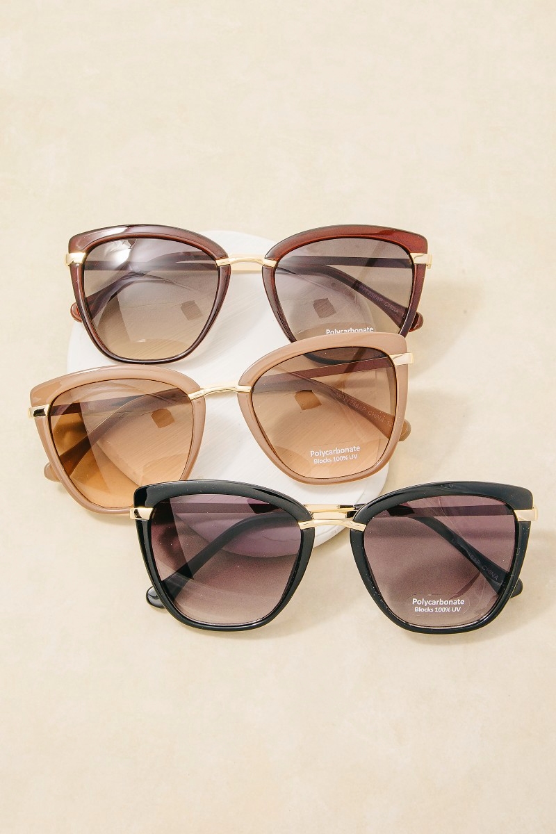 Cat-Eye Double Bar Bridge Sunglasses