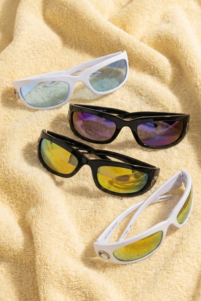 Sport Wrap Mirror Lens Sunglasses