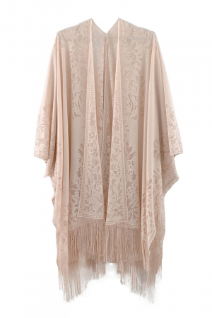 Flower Embroidered Sheer Kimono