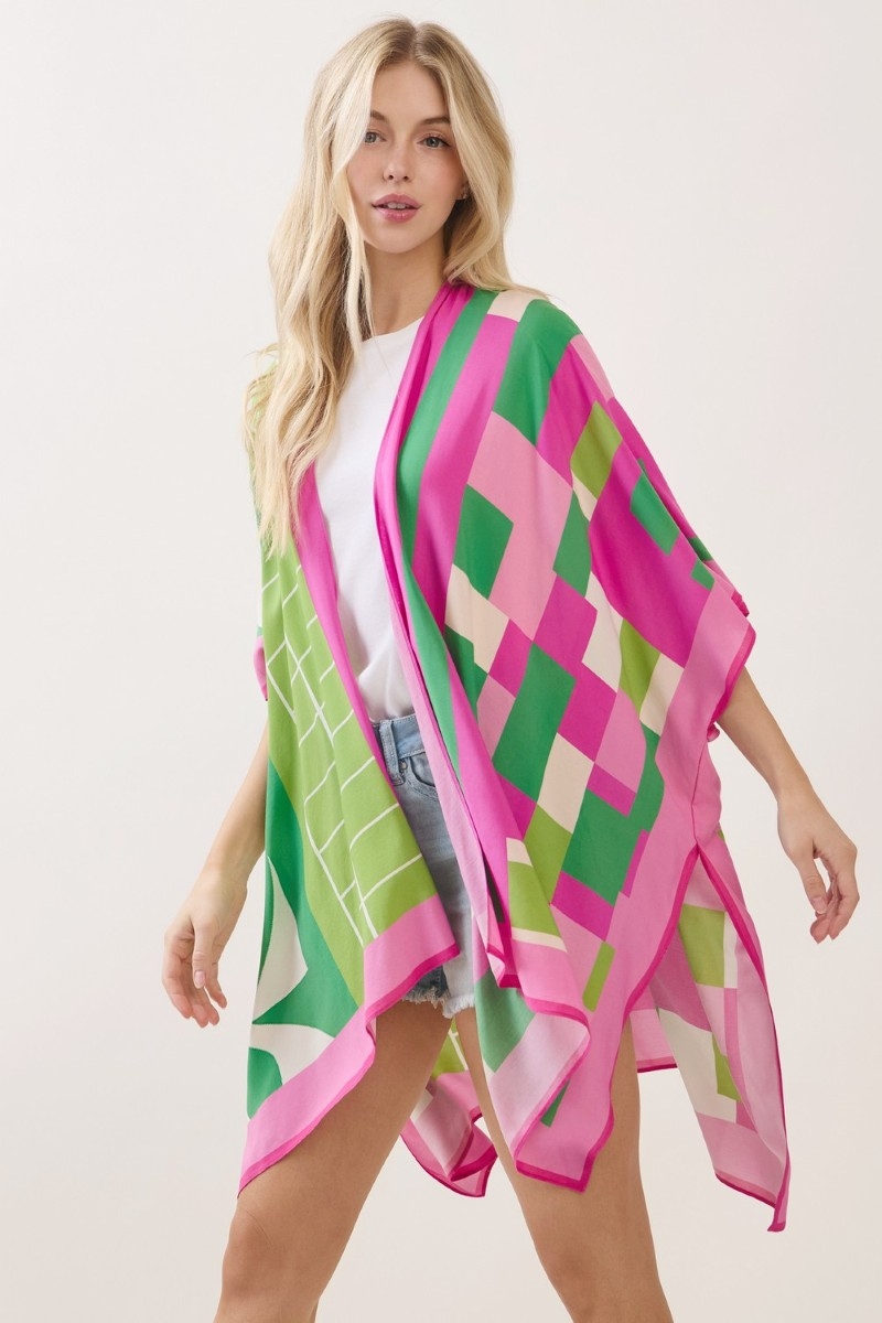 Geometric Print Kimono