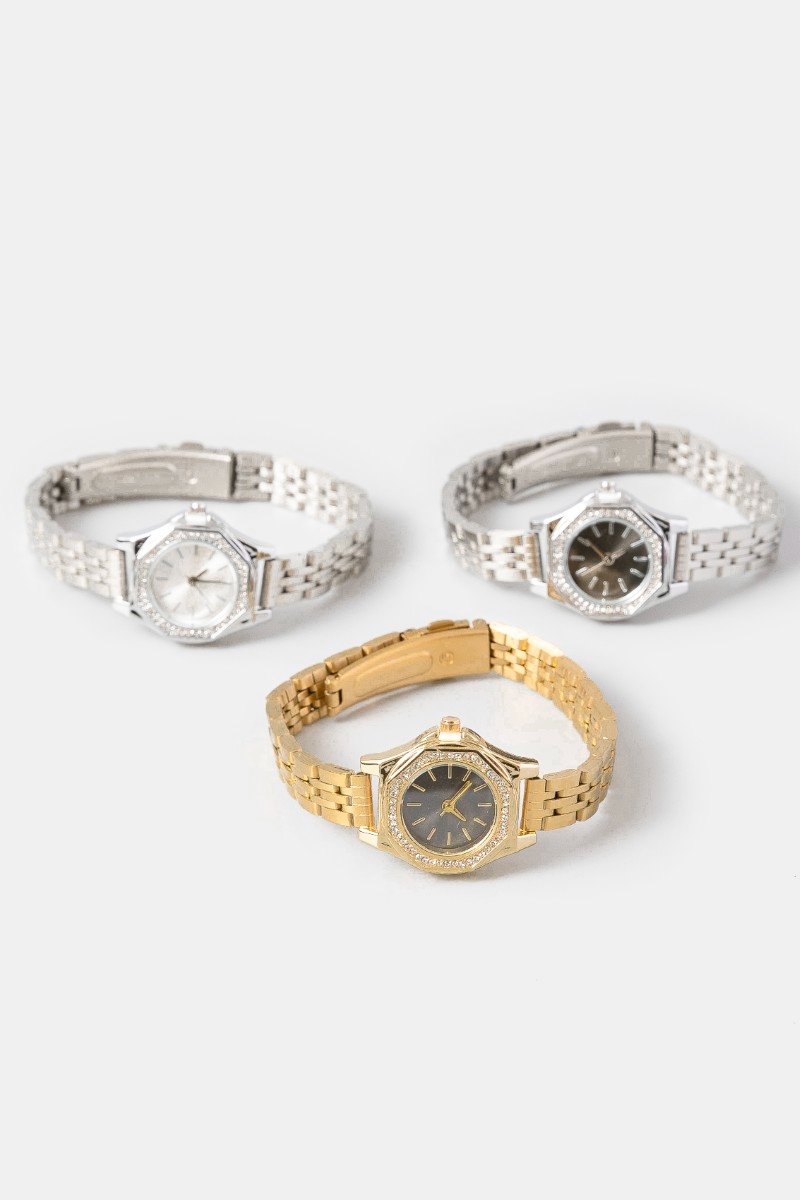 Pave Trim Octagonal Watch