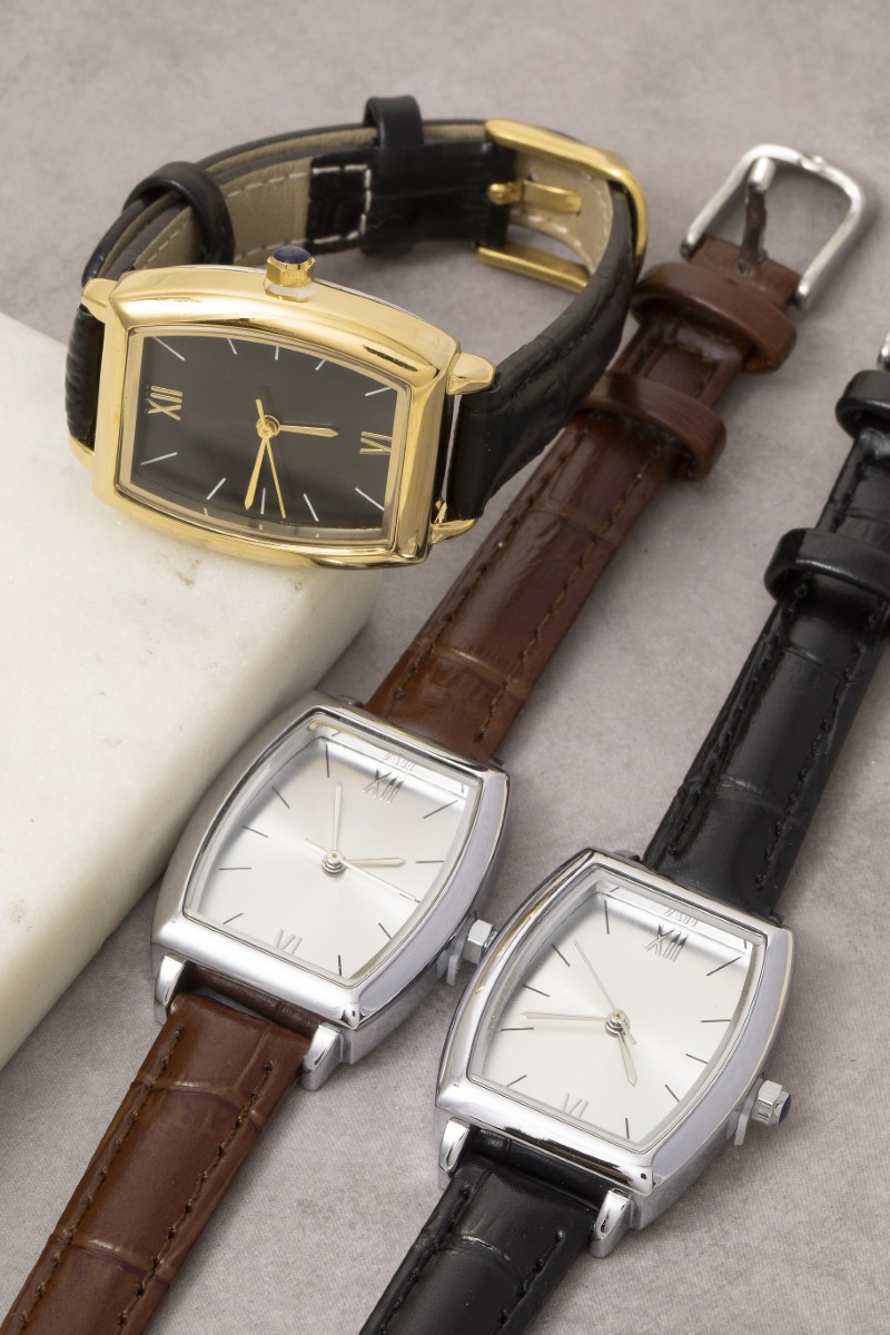 Thin Leather Strap Vintage Rectangle Watch