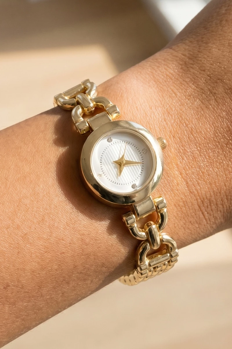 Dark Dial Cz Panther Chain Bracelet Watch