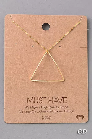 Hammered Triangle Cutout Pendant Necklace