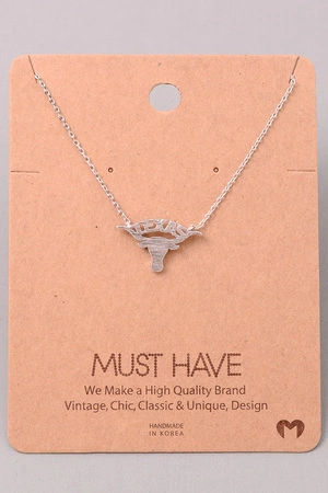 Texas Bull Pendant Necklace