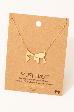 World Map Pendant Necklace