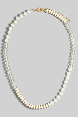 Stone And Glass Beaded Necklace