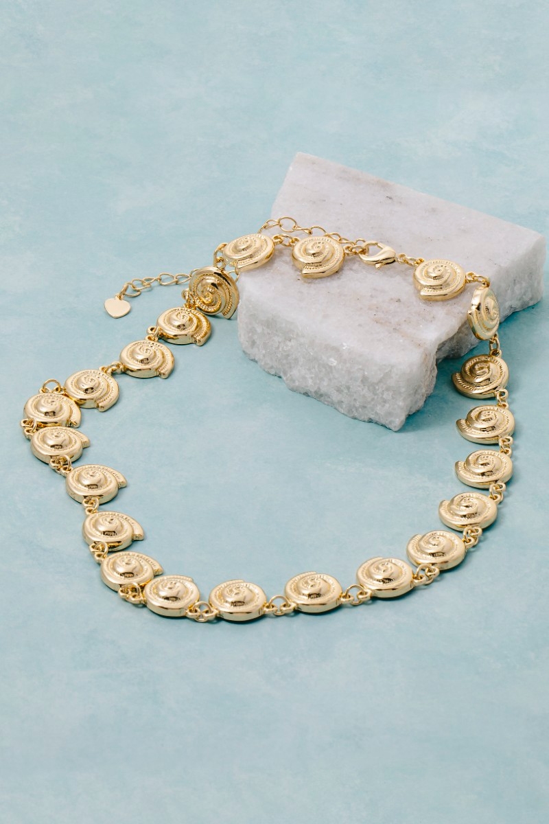 Sealife Seashell Chain Link Necklace