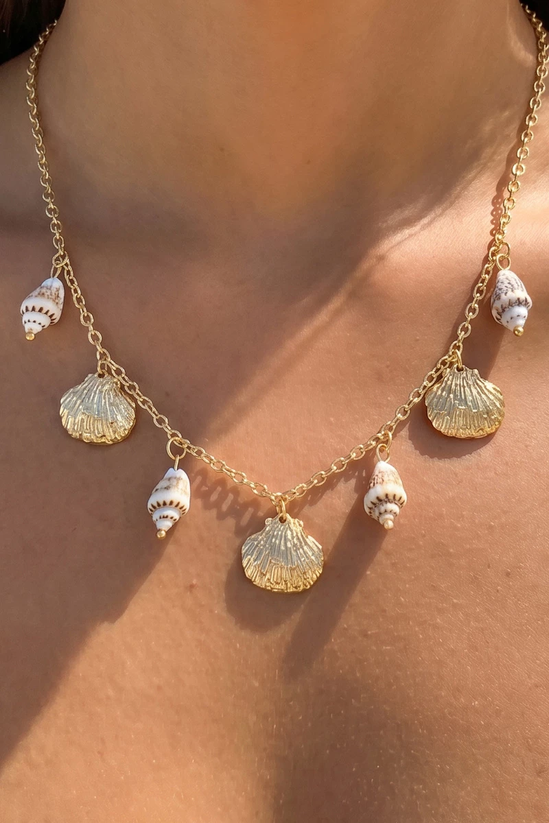 Mixed Shell Charm Necklace