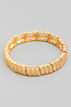 Metallic Ribbed Stretch Bracelet