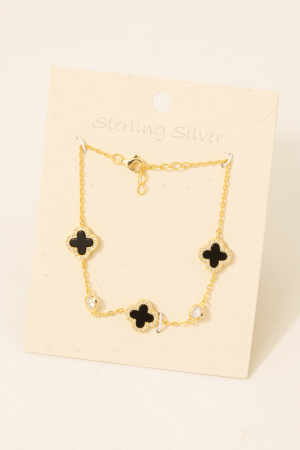 Sterling Silver Clover Chain Bracelet