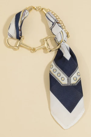 Scarf Wrapped Horsebit Link Bracelet