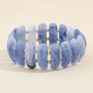 Marbled Elongated Bead Stretch Bracelet