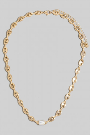 Glass Charm Anchor Classic Chain Necklace