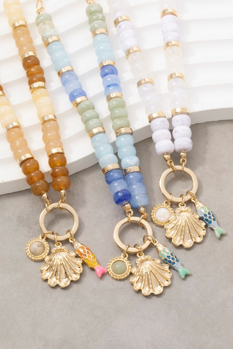 Sealife Charms Beaded Chain Necklace