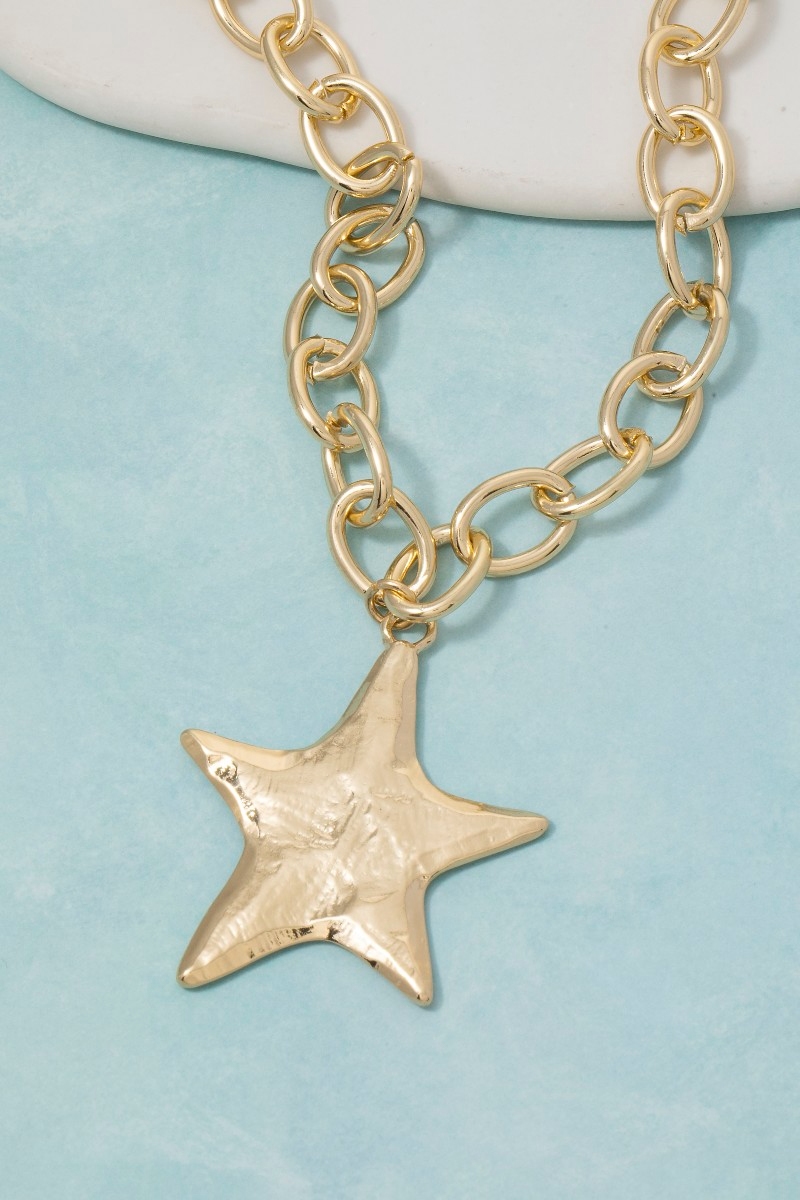 Star Pendant Chunky Chain Necklace
