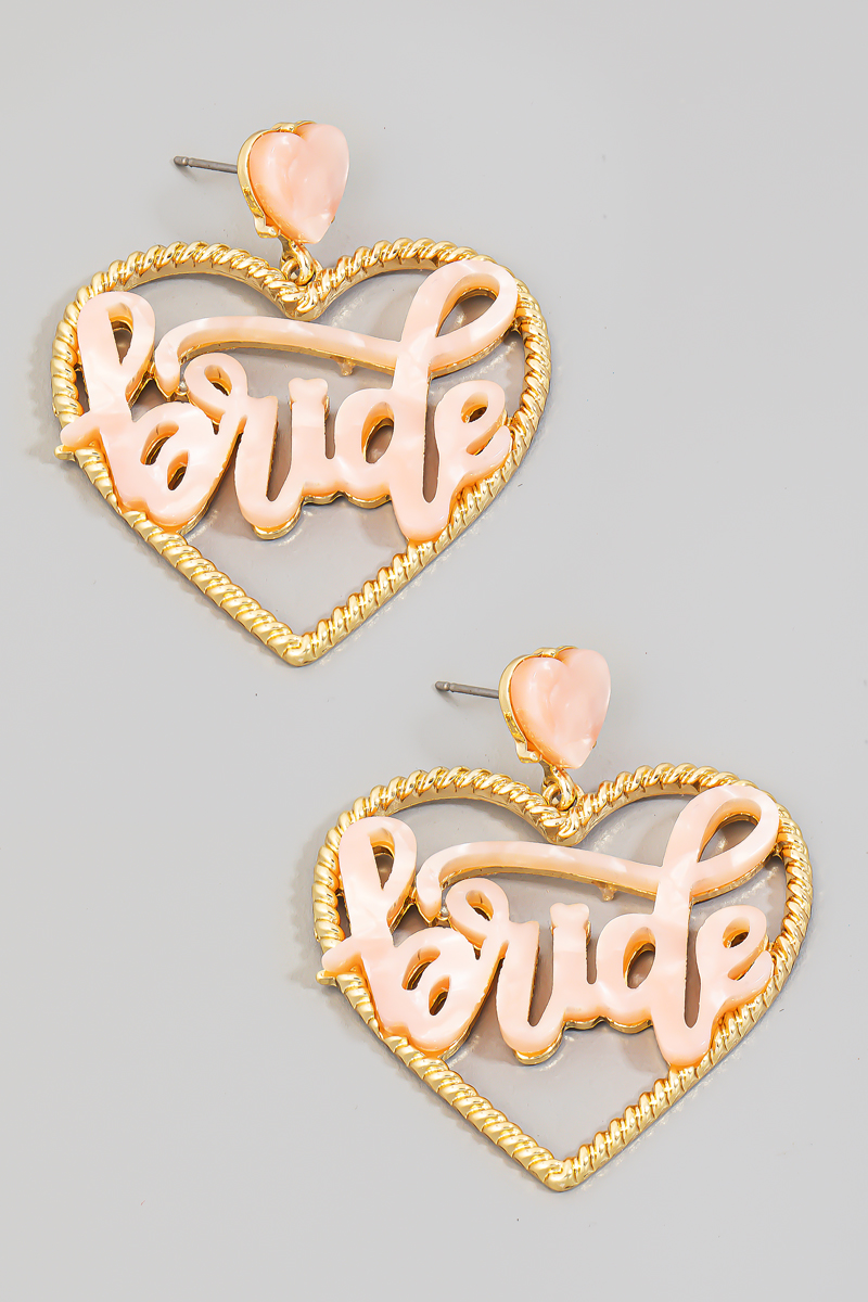 Heart Bride Drop Earrings
