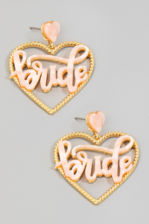 Heart Bride Drop Earrings