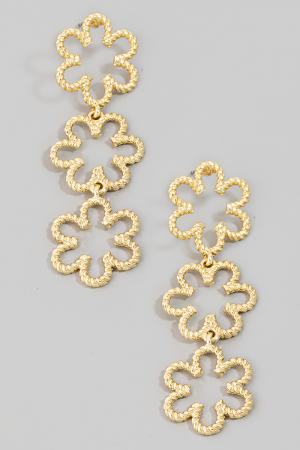 Triple Flower Drop Earrings