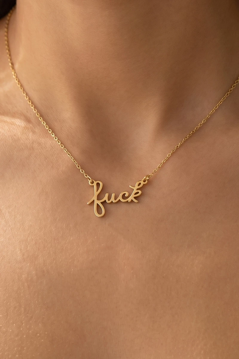 Script Word Pendant Necklace