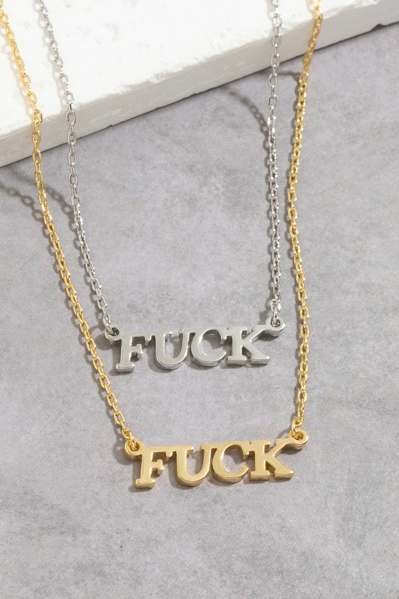 Gold Dipped Fuck Letter Pendant Necklace