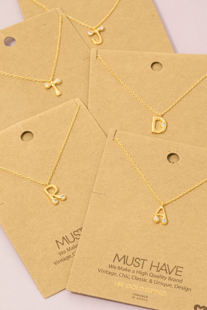 Alphabet Stone Pendant Necklace