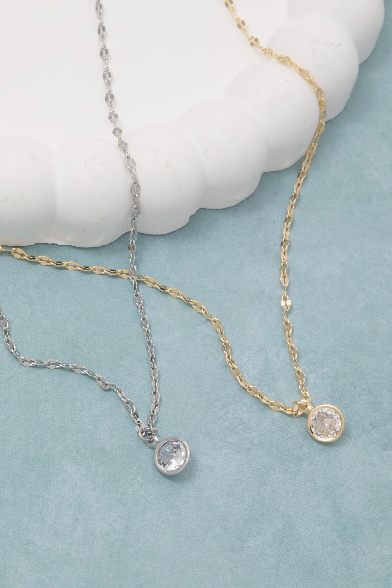 Small Cz Pendant Necklace