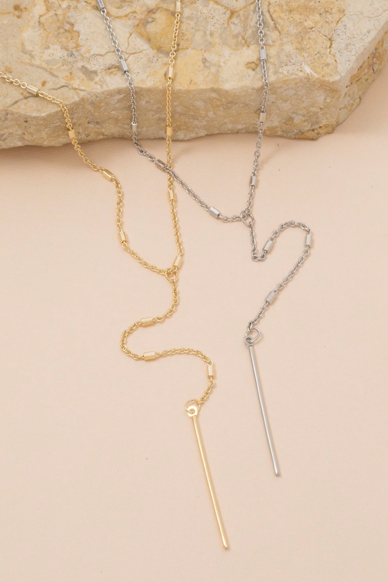 Long Bar Pendant Y Necklace