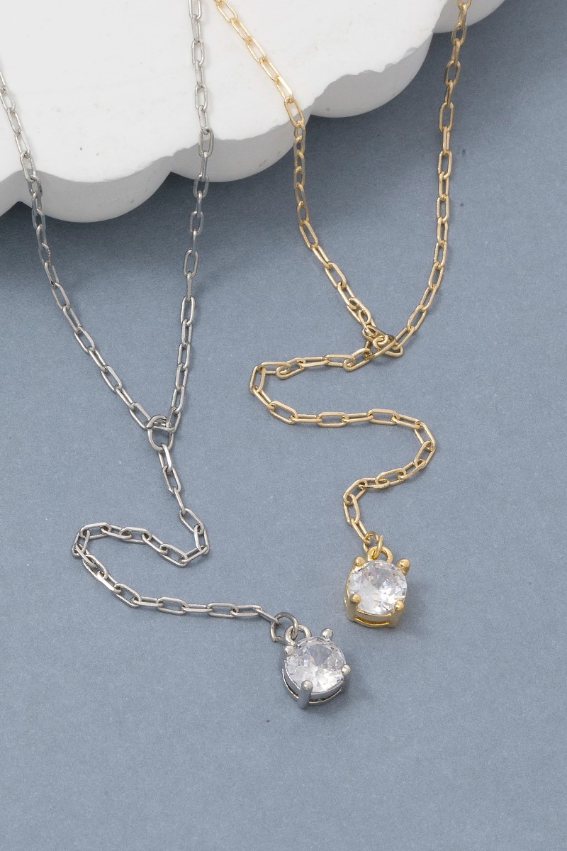 Cz Pendant Y Chain Necklace