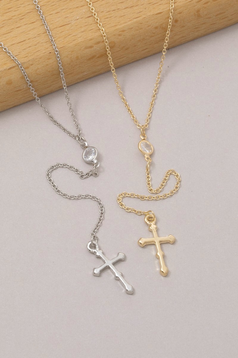 Cross Pendant Y Chain Necklace