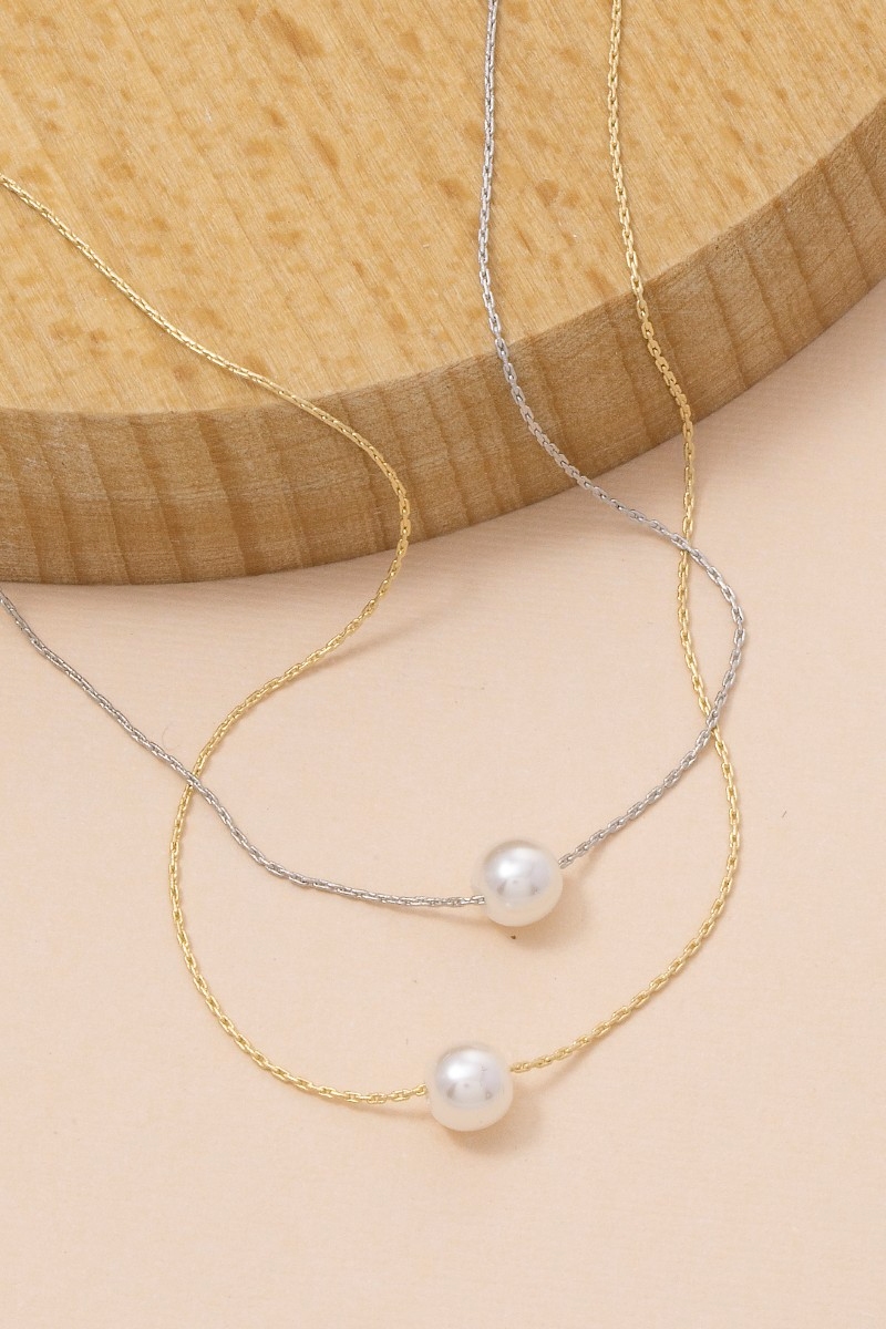 Pearl Charm Dainty Chain Necklace