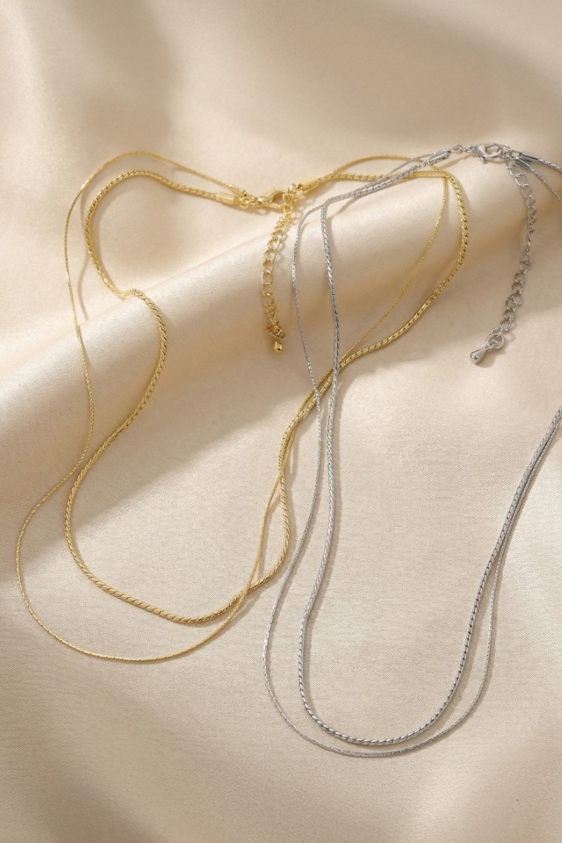Dainty Double Row Chain Necklace