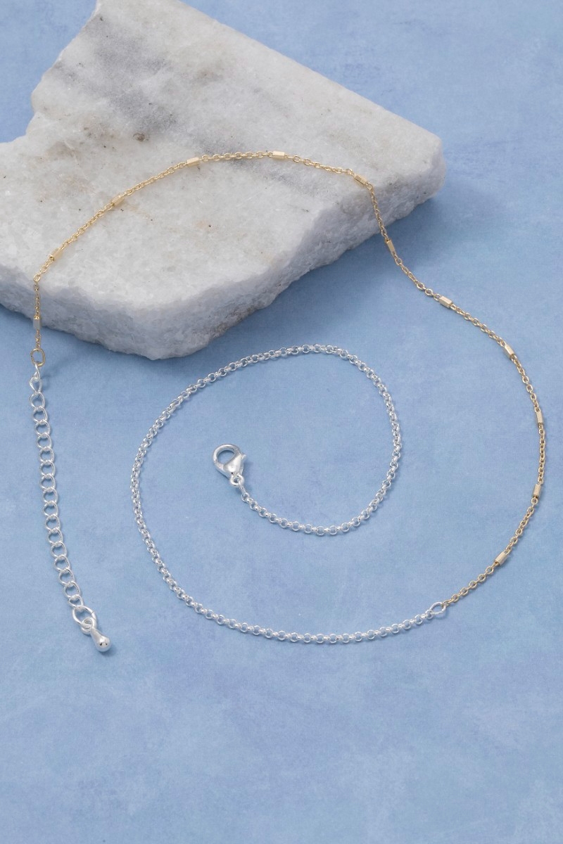 Two Tone Gold Silver Chain Necklace