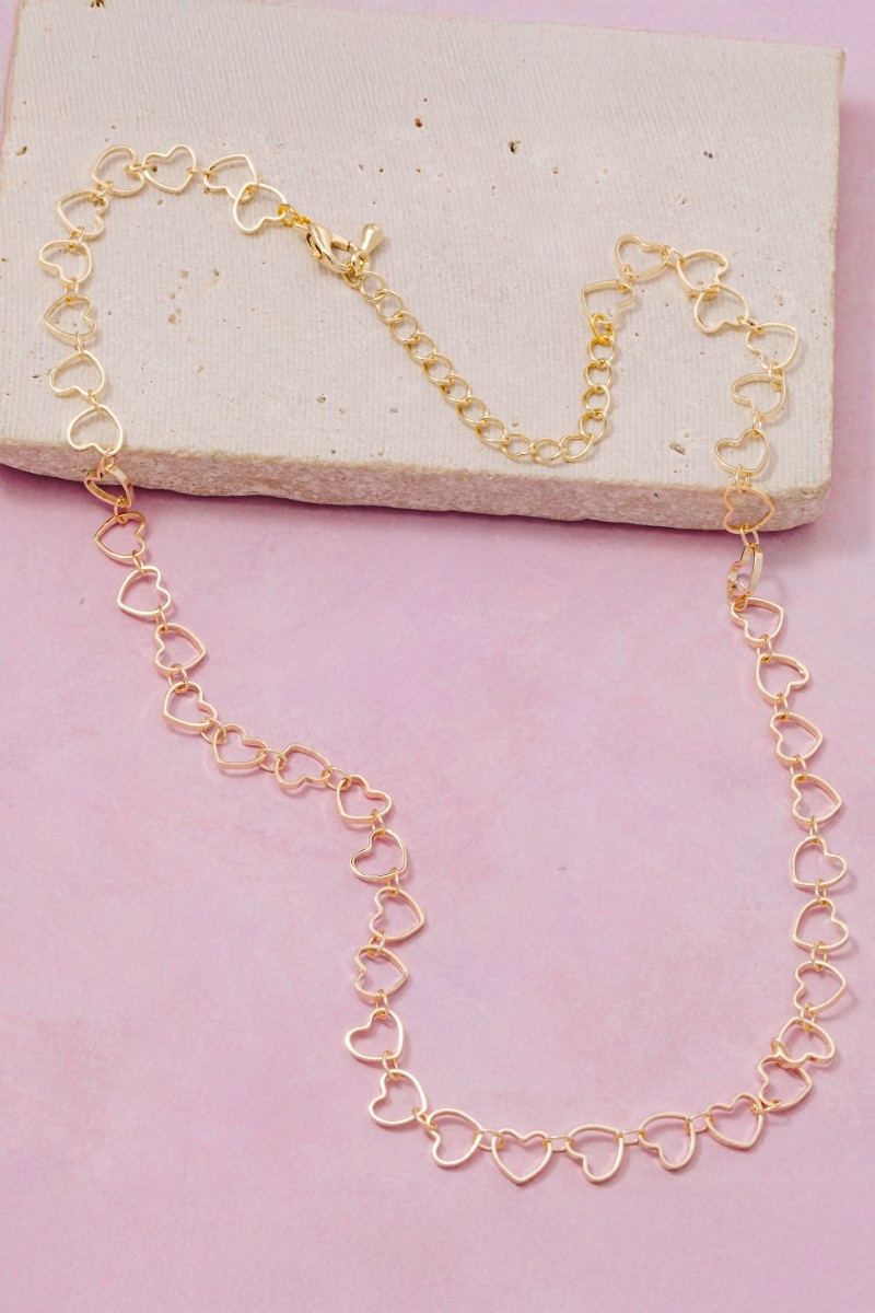 Mini Hearts Chain Link Necklace