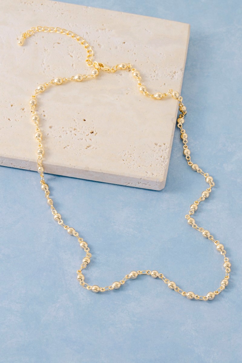 Mini Metallic Ball Chain Necklace