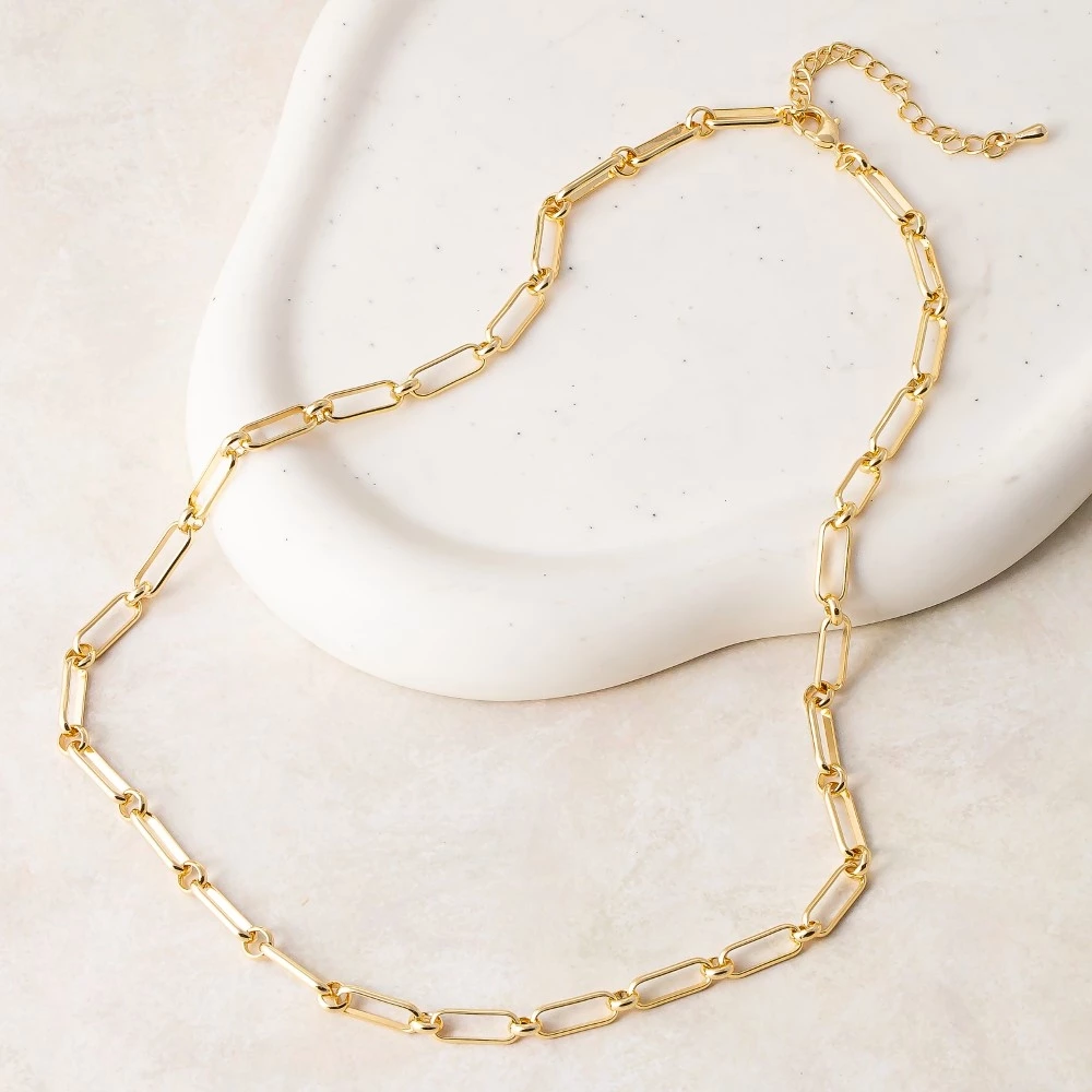 Paperclip Round Link Chain Necklace