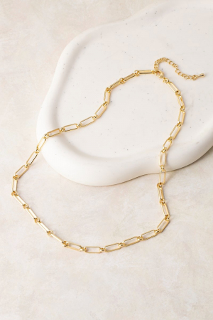 Paperclip Round Link Chain Necklace