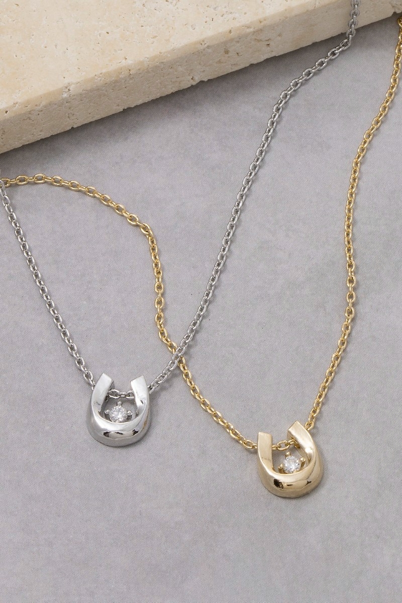 Cz Flower Circle Charm Necklace