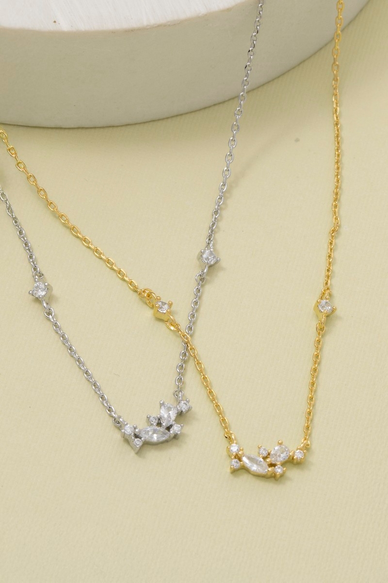 Cz Studded Charms Necklace