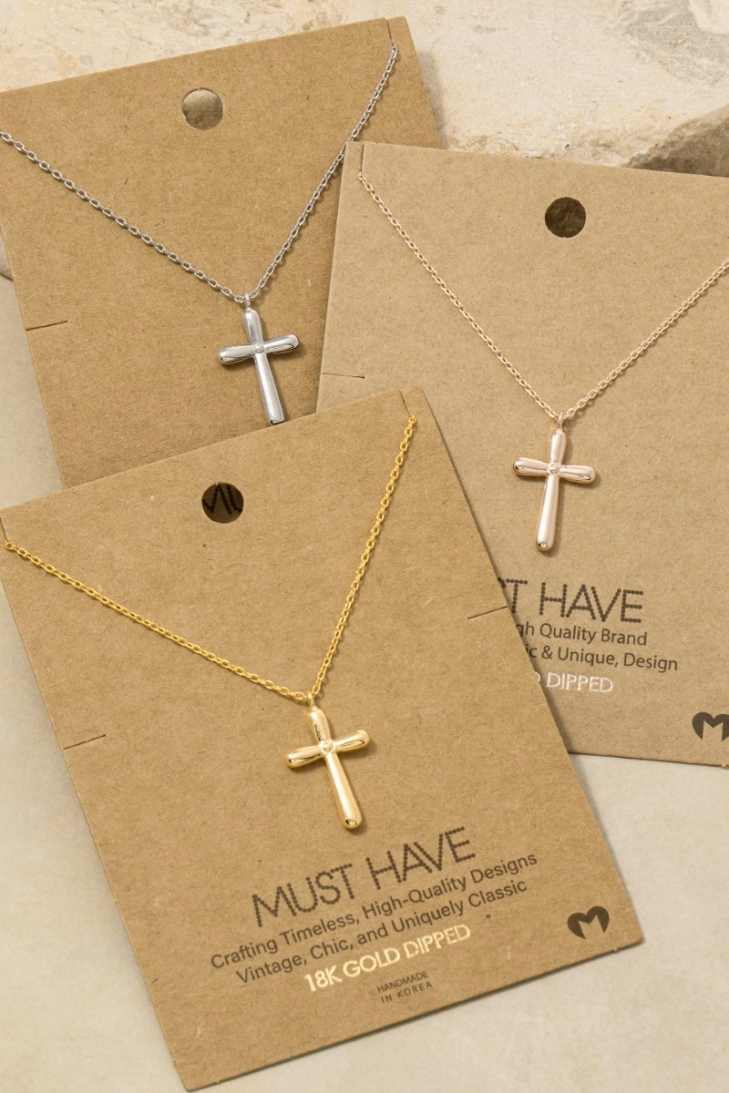 Gold Dipped Cross Pendant Necklace