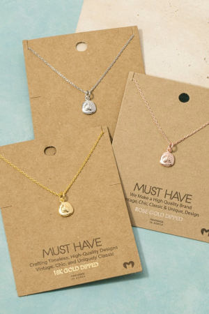 Gold Dipped Intricate Coin Pendant Necklace