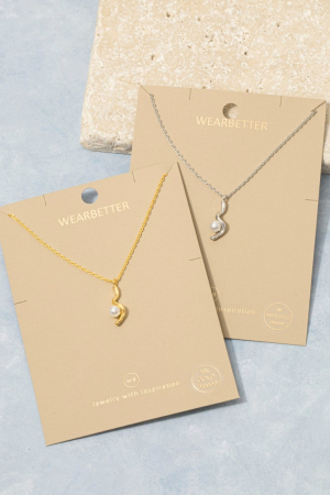 Gold Dipped Pearl Bead Branch Pendant Necklace