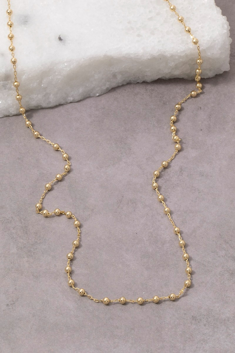 Dainty Gold Satellite Ball Chain Necklace