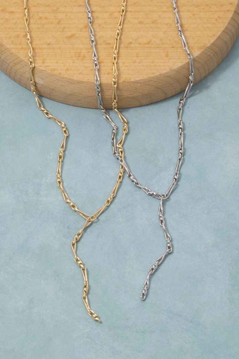 Twisted Bar Link Lariat Y-Necklace