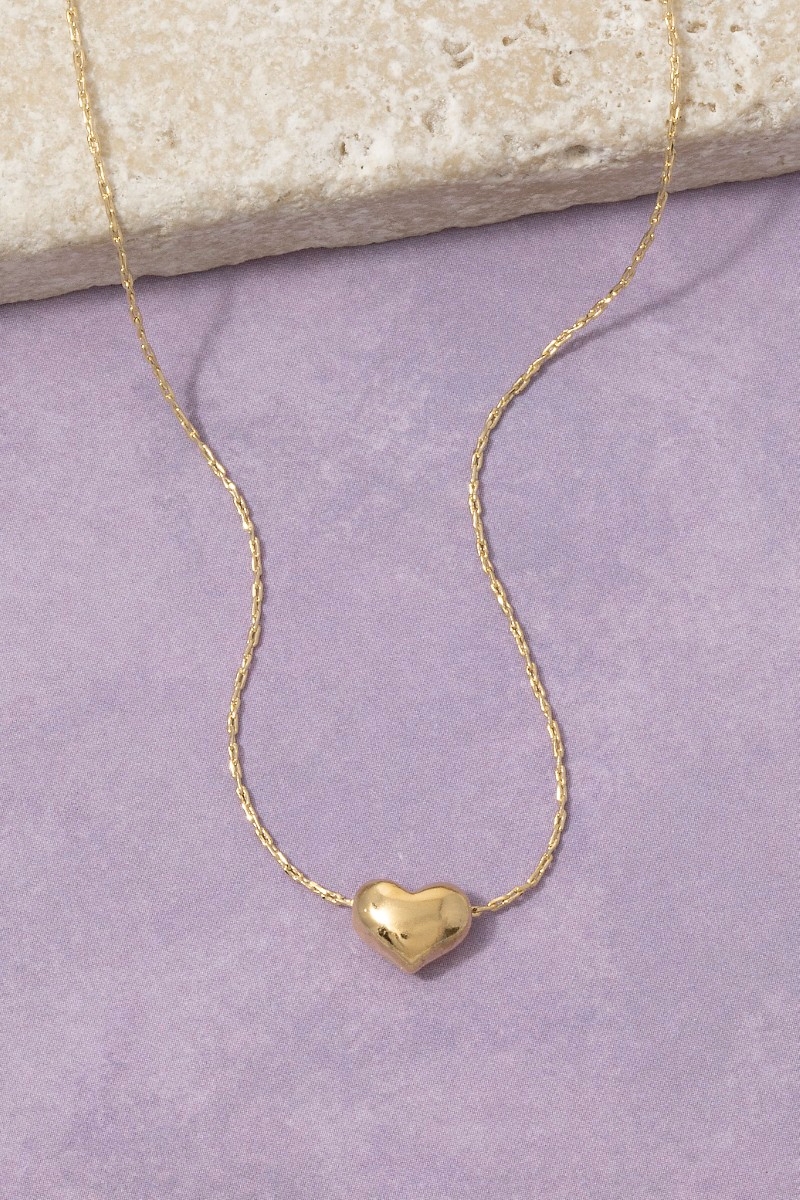 Mini Puffy Heart Pendant Necklace
