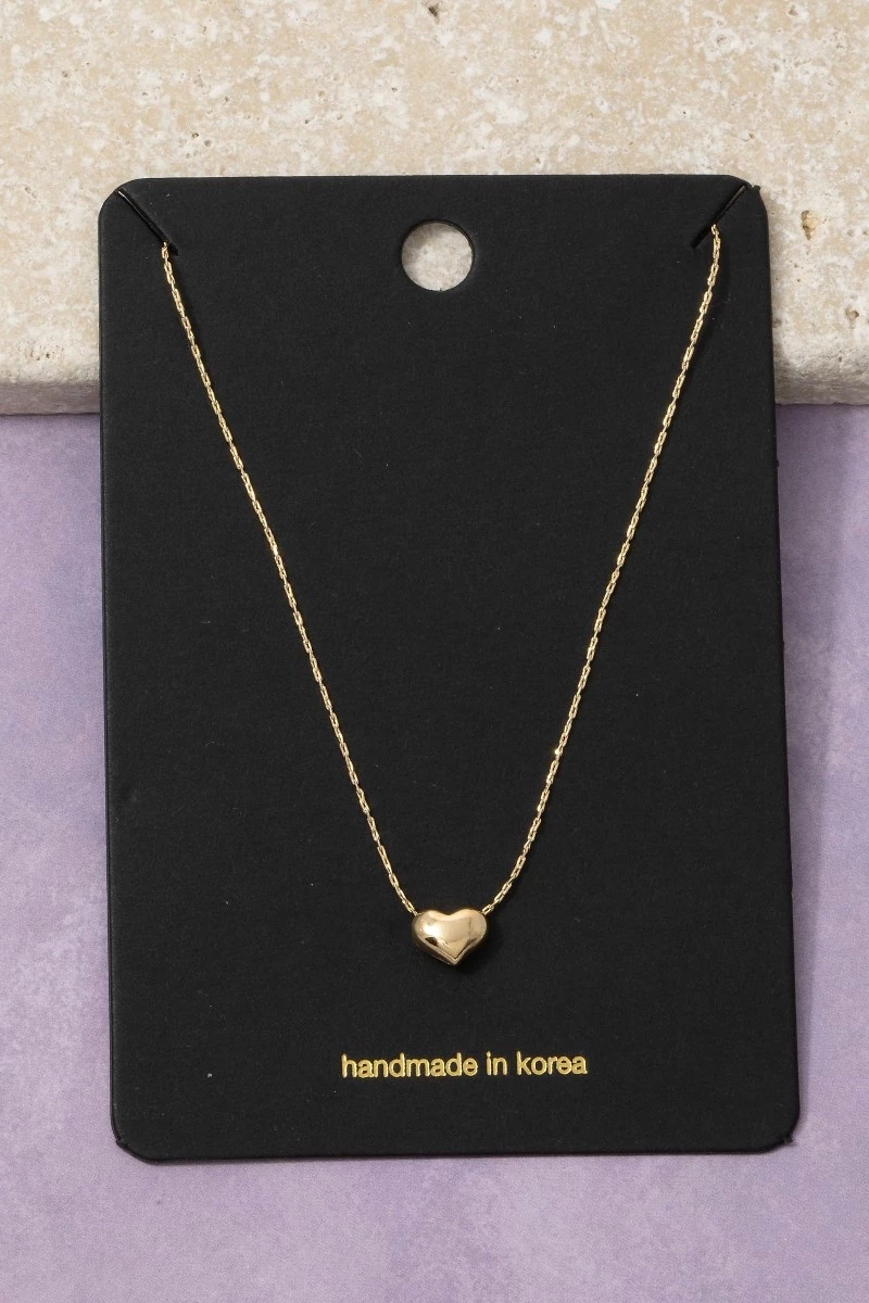 Mini Puffy Heart Pendant Necklace