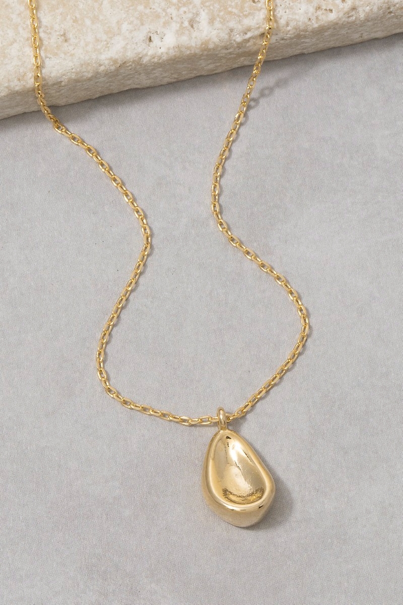 Organic Teardrop Pendant Necklace