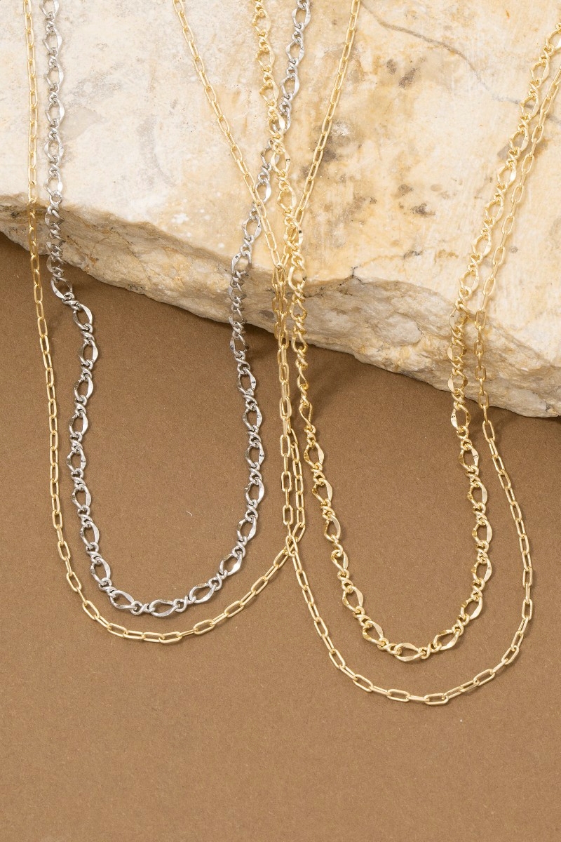 Layered Figaro Chain Necklace Set