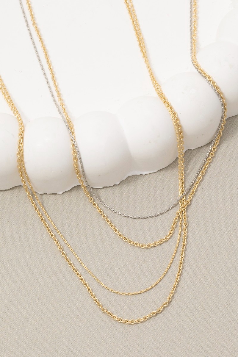 Gold Layered Dainty Cable Chain Necklace